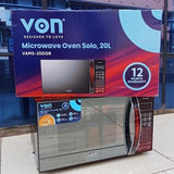 Von Microwave Oven Solo 20L, VAMS-20DGB, Digital Control with 12-Month Warranty.
