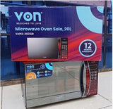 Von Microwave Oven Solo 20L, VAMS-20DGB, Digital Control with 12-Month Warranty.