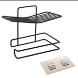 Wall Mount Metallic Tissue Holder with Adhesive – Black