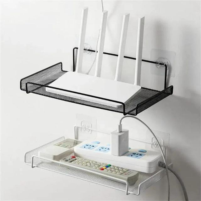 Wall Mount Router and Remote Control Shelf Bracket for TV Set-Top Box and Socket Organization Wireless Routers