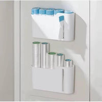 Wall-Mounted Garbage Bag Dispenser – No-Drill Kitchen Storage Organizer Garbage Bins & Trash Bags Kitchen Cabinet Organizers