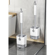 Wall Mounted Long Handle Toilet Cleaning Brush with Flexible Head | Space Saving Holder | No Dead Corners