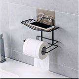 Wall Mounted Wrought Iron Tissue Holder with Adhesive Sticker | No Drilling, Stylish and Durable Bathroom Accessory