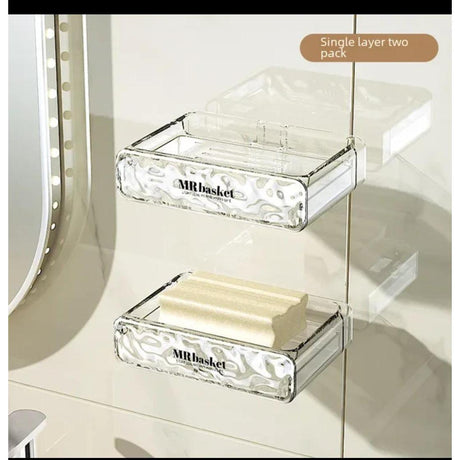 Wall-mounted Soap Dish No Drilling Bathroom Decor Soap Holder & Storage Rack