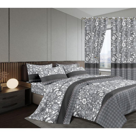 Warm Woolen Duvet Set with Matching Curtains | Includes Fitted & Flat Sheets, Pillowcases & Curtains | Size 6x7