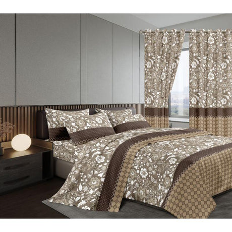 Warm Woolen Duvet Set with Matching Curtains | Includes Fitted & Flat Sheets, Pillowcases & Curtains | Size 6x7