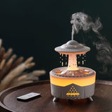 Water Raindrops Ultrasonic Air Humidifier Handmade Glass Aroma Diffuser with 7 Color LED Light