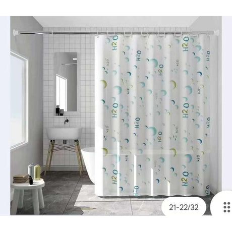 Waterproof Shower Curtain with Hooks – 180x200cm PEVA Bathroom Curtain