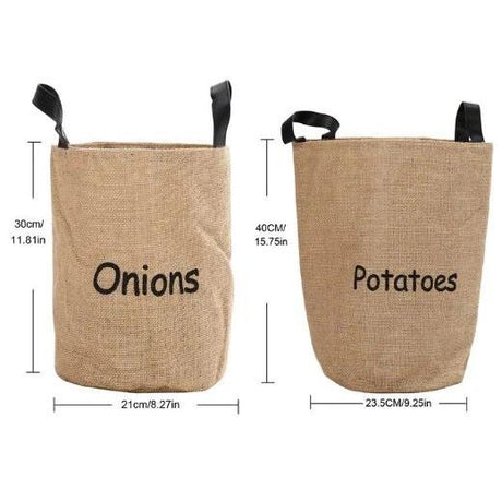 Rustic Farmhouse Pantry Storage Baskets | Seagrass Potato & Onion Bins with Handles | Kitchen Organization- Furaha Finds Kenya