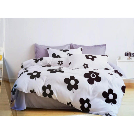 DoubleSided Duvet Set 7x8 with 2 Pillowcases & 1 Bedsheet | Reversible Design