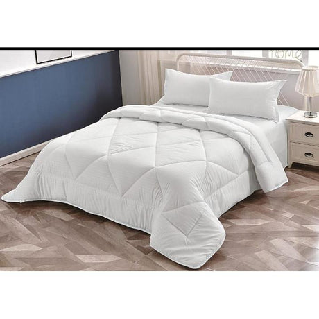 TC Striped Duvet Set | White | Includes 1 Bedsheet & 2 Pillowcases