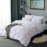 White Duvet Cover Set | 220x240 cm, 6x6 & 6x7 Sizes | Includes Duvet Cover, Bedsheet & Pillowcases