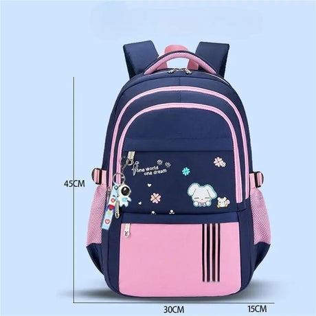 Furaha Finds Waterproof Children's School Bag Oxford fabric 40x32x16cm, lightweight and spacious with multiple compartments, available in various colors.
