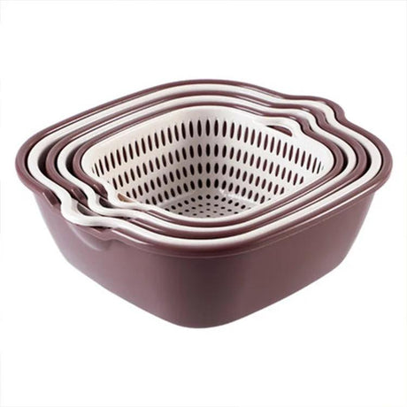 Multifunctional 6 Piece Set Drain Plastic Basket | Assorted Colors | Ideal For Use In Home Kitchens For Everyday Tasks- Furaha Finds Kenya