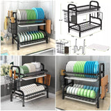 2 Layer Black Dishwasher | Metallic Finish | Efficient & Organized Dishwashing