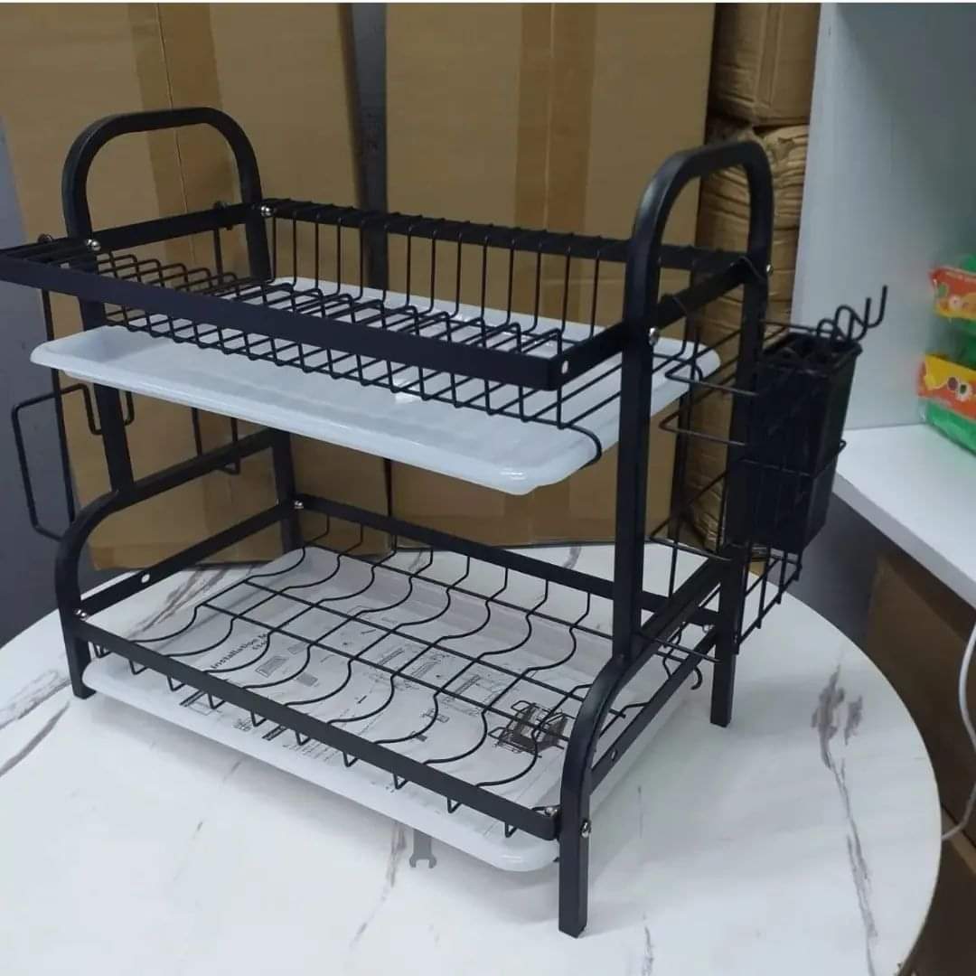 2 Layer Black Dishwasher | Metallic Finish | Efficient & Organized Dishwashing