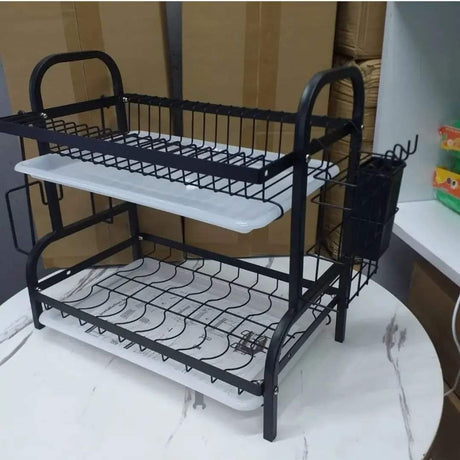 2 Layer Black Dishwasher | Metallic Finish | Efficient & Organized Dishwashing