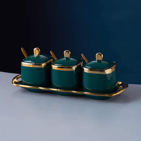 Square Ceramic Canisters | Stylish and Functional | Ideal for Sugar, Coffee, Tea, and Spices- Furaha Finds Kenya