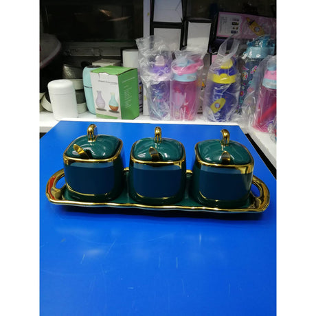Square Ceramic Canisters | Stylish and Functional | Ideal for Sugar, Coffee, Tea, and Spices- Furaha Finds Kenya