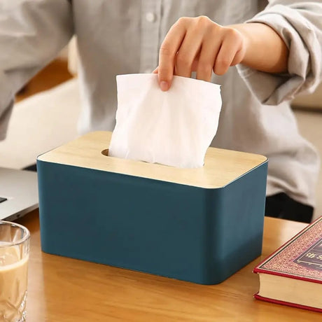 Bamboo Serviette Holders | Eco-Friendly Napkin Organizer | Available in Maroon, Blue, and White