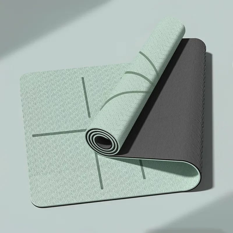 Furaha Finds 8mm thickened nonslip yoga mat for yoga, Pilates, and fitness. Size 183 x 61 x 0.8 cm, available in peach and green. Comfortable, durable, and easy to clean.