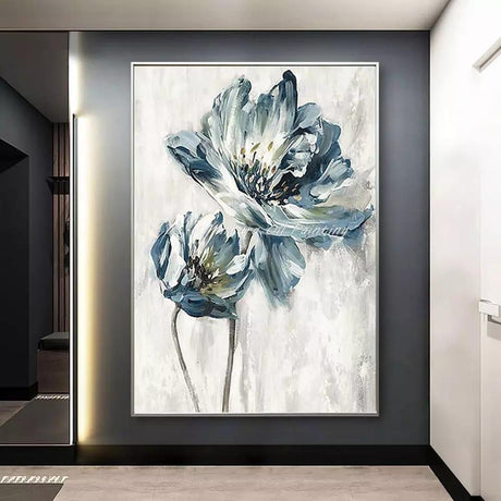 Furaha Finds 60x90cm High Quality Canvas Flower Painting Elegant wooden frame wall art for living room and home decoration.