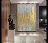 Furaha Finds 60x90cm High Quality White & Gold Texture Canvas Painting Luxury abstract artwork with a wooden frame for modern home and office decor.
