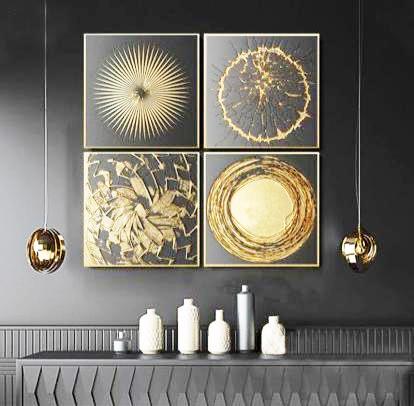 Furaha Finds 60x40cm 4Piece High Quality Canvas Wall Art  Minimalist wooden frame artwork for modern living room and home decor.
