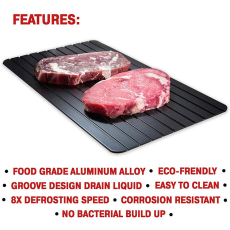 Defrost Tray Nonstick, Fast Defrosting Kitchen Tool | 35.5cm x 20.5cm | Defrosting Meats, Poultry, Fish, And Vegetables- Furaha Finds Kenya
