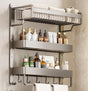 Furaha Finds Space Saving 50cm Multipurpose 3 Tier Compact Towel Organizer Rack Wall mounted for bathroom, kitchen, and laundry organization 