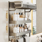 Furaha Finds Space Saving 50cm Multipurpose 3 Tier Compact Towel Organizer Rack Wall mounted for bathroom, kitchen, and laundry organization 