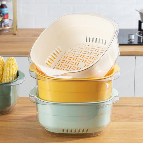 Filter Strainer Fruit Washing Food Strainer | Double Layer Design for Easy Draining- Furaha Finds Kenya