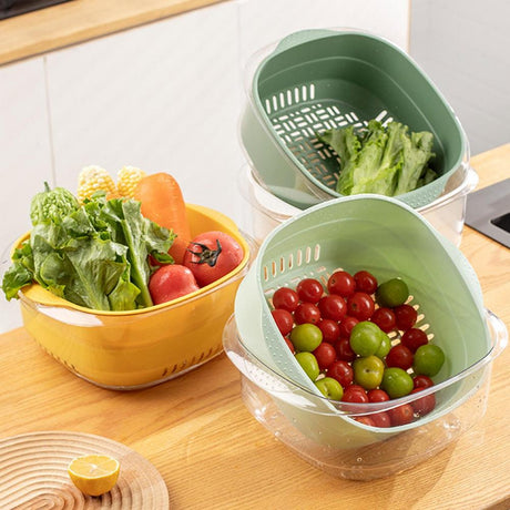 Filter Strainer Fruit Washing Food Strainer | Double Layer Design for Easy Draining- Furaha Finds Kenya