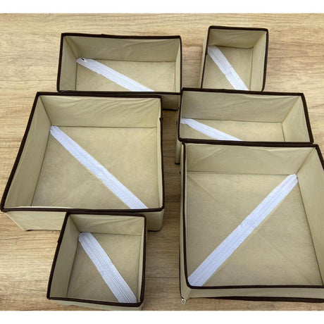 Foldable Non-woven Fabric Underwear Storage Box| Six-piece Set Socks | Bra Panty Drawer Organizer Box Foldable Storage Box| Drawer Wardrobe Storage Organizer- Furaha Finds Kenya