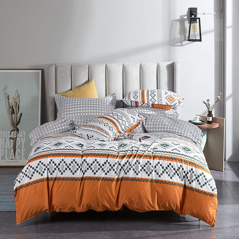 Extra King Size 7 ft x 8 ft Duvet Cover Set  |Soft Cotton Blend Fabric, Includes 2 Pillowcases | Ideal For Master Bedrooms and Large Beds