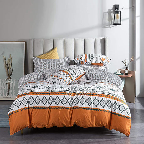 Extra King Size 7 ft x 8 ft Duvet Cover Set |Soft Cotton Blend Fabric, Includes 2 Pillowcases | Ideal For Master Bedrooms and Large Beds