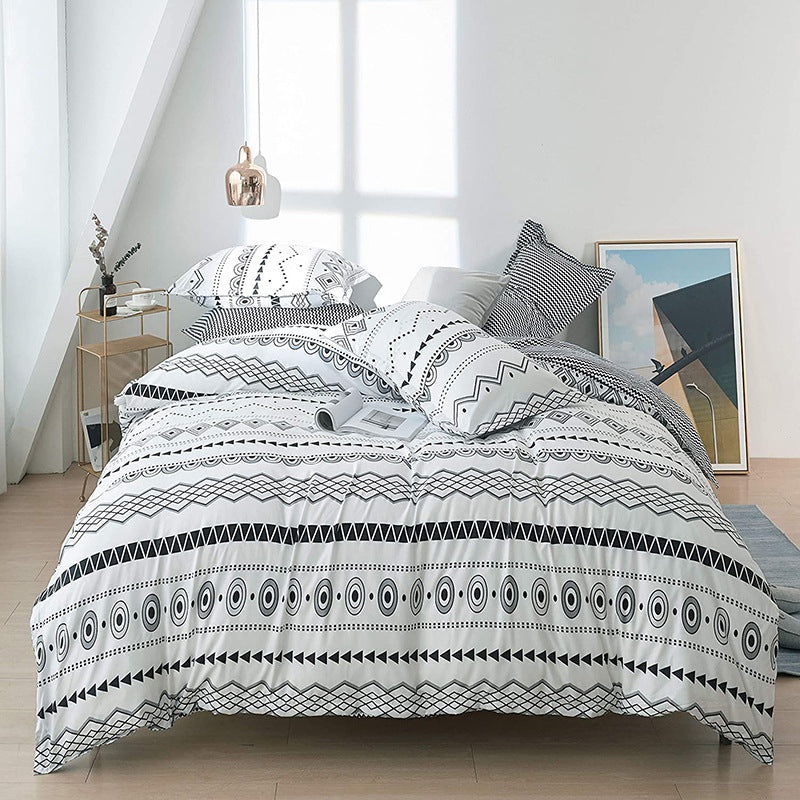 Extra King Size 7 ft x 8 ft Duvet Cover Set  |Soft Cotton Blend Fabric, Includes 2 Pillowcases | Ideal For Master Bedrooms and Large Beds