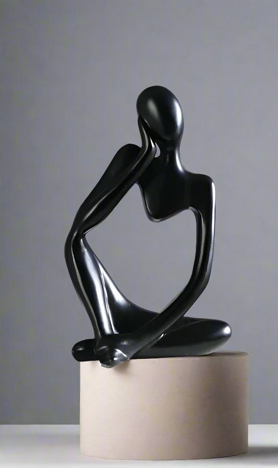 Furaha Finds Thinker Statue Decor – Abstract Art Resin Sculpture for home, office, and shelf decoration. Elegant, modern, and inspiring figurine