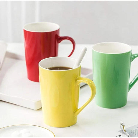 Set of 6 Vibrant Two Tone Ceramic Coffee and Tea Mugs 400ml capacity- Furaha Finds Kenya