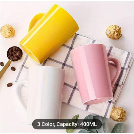 Set of 6 Vibrant Two Tone Ceramic Coffee and Tea Mugs 400ml capacity- Furaha Finds Kenya