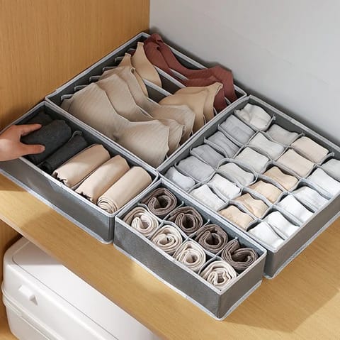 Furaha Finds 4 Piece Fabric Undergarment Organizer Set