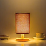 Furaha Finds Linen & Solid Wood Bedside Table Lamp