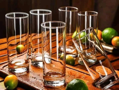 High Quality 6 Piece Juice Water Transparent Clear Glass Set| Perfect Drinkware | Juice| Water- Furaha Finds Kenya