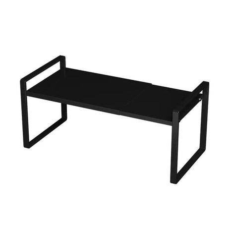 Retractable Cabinet Storage Rack – Under Shelf Spice Organizer (White & Black)- Furaha Finds Kenya