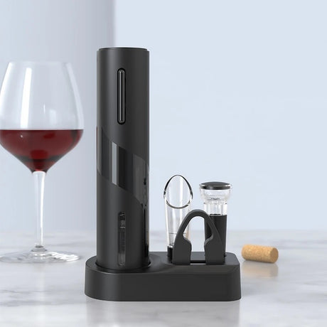 Electric Wine Opener | Automatic Corkscrew & Bottle Opener | Battery Operated | Foil Cutter & Stand | Perfect for Wine, Beer, and Kitchen Bar Use- Furaha Finds Kenya