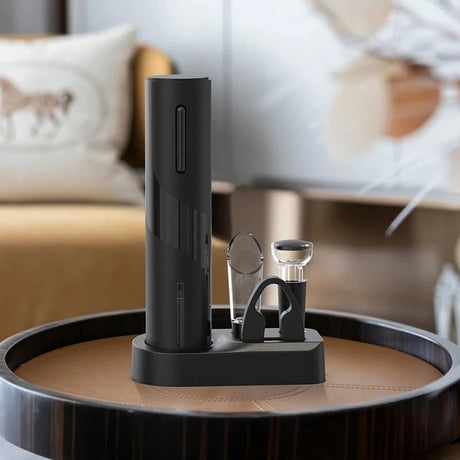 Electric Wine Opener | Automatic Corkscrew & Bottle Opener | Battery Operated | Foil Cutter & Stand | Perfect for Wine, Beer, and Kitchen Bar Use- Furaha Finds Kenya