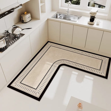 80*80cm | Kitchen Carpet L-Shape Floor Mat Non-slip Area Rug Absorbent Foot Mats Water-absorbent Quick-drying Kitchen Floor Mats- Furaha Finds Kenya