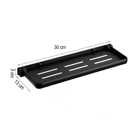 Foldable Metallic Rectangular Multi-Purpose Wall-mounted Floating Shelf | 30cm × 12.7cm × 3cm | Multifunctional | Bathroom, Kitchen & Living room.- Furaha Finds Kenya