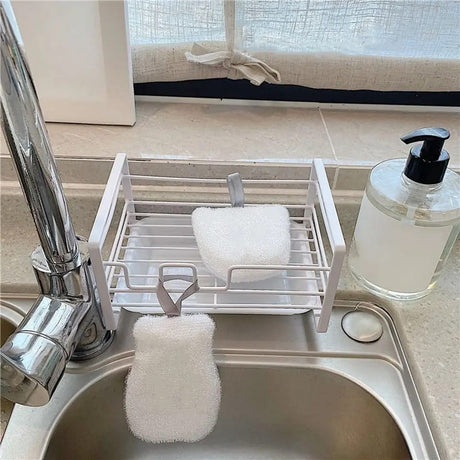 Sink Caddy with Water Removable Drain Tray, Kitchen accessories, Rust proof, Easy Clean accessories, Bathroom Tray, Sponge Holder, White- Furaha Finds Kenya