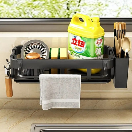 Multifunctional Metallic Kitchen & Bathroom Sink Caddy | 30×12×9 cm | Dishwashing Accessories, Utensils | Toiletries, Towels |- Furaha Finds Kenya